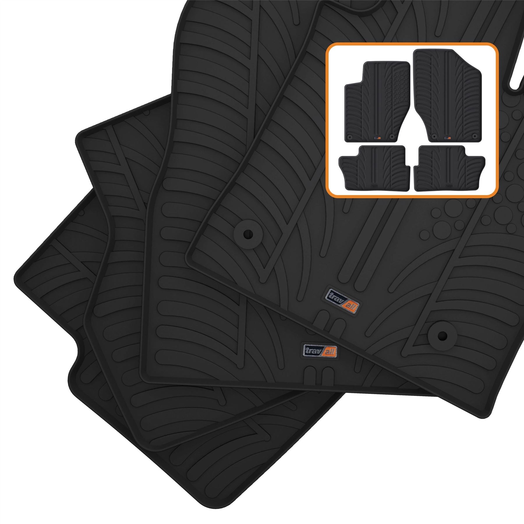 Universal Large Heavy Duty Rubber Mats Peugeot 306 1993-2002
