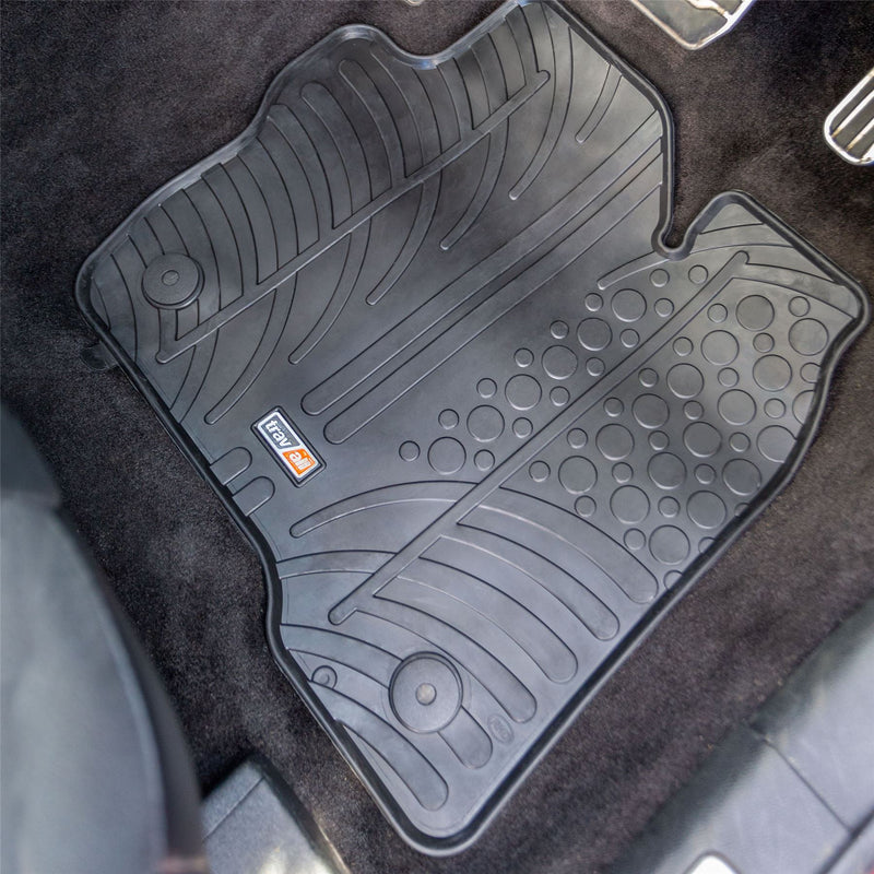 Lengenfelder Rubber Floor Mats For Ford Ranger 2016+ – Edge Blue Trim – Made In Germany