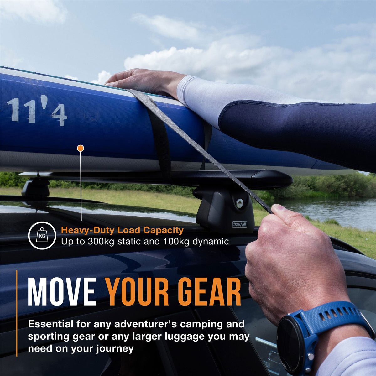Barre del tetto di Renault Captur (Flush Rail) 125cm (2019-on)