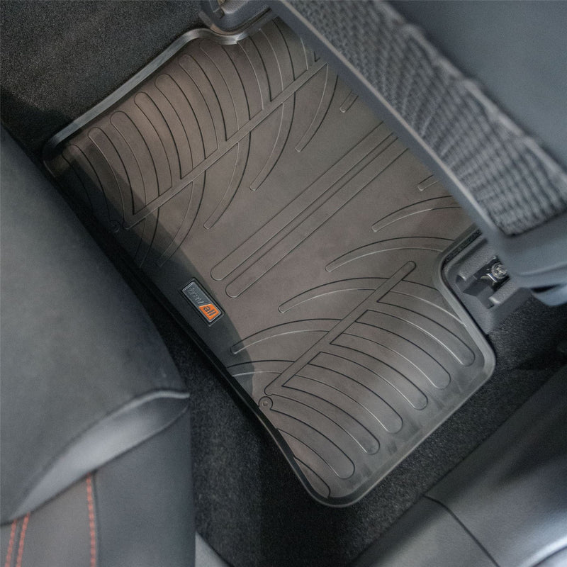 HT-ACCESSORIES 4-Piece Heavy Duty Rubber Car Floor Mats – Universal Fit Black