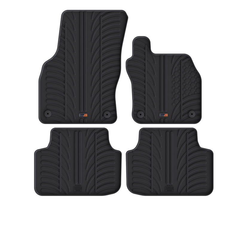 Custom Fit Checker Rubber Car Mats For Skoda Octavia 2020+ – Black, Easy-Clean (Bespoke-Car-Mats)