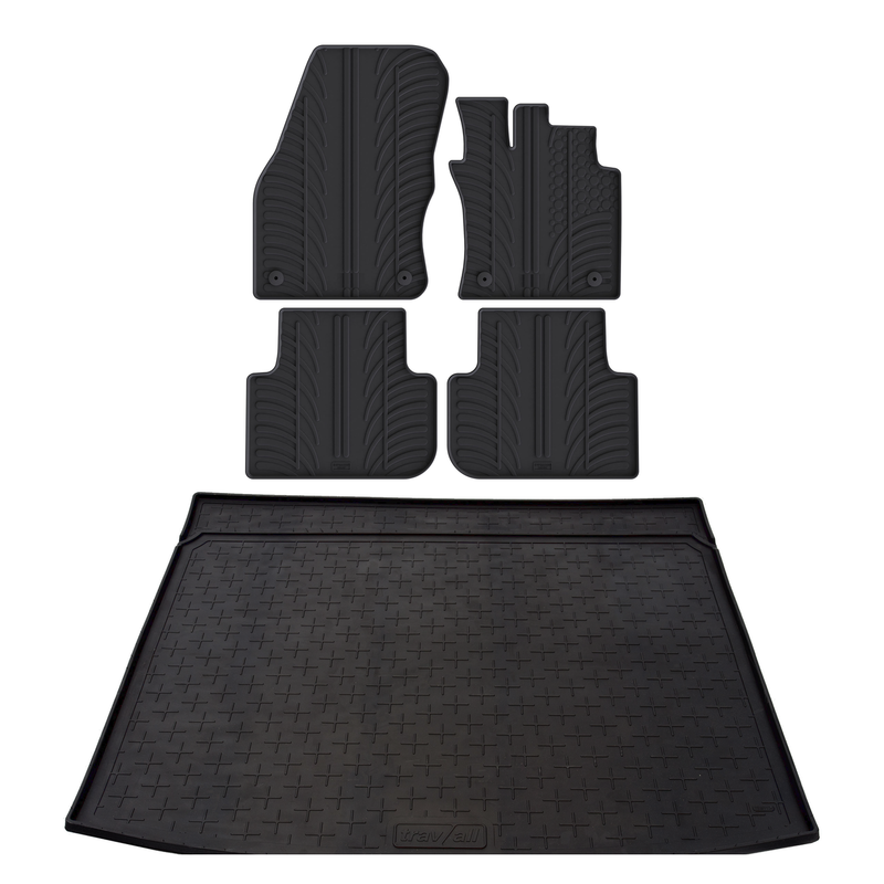 VW Tiguan Rubber Boot Liner and Rubber Car Mats Bundle (2016-2024)
